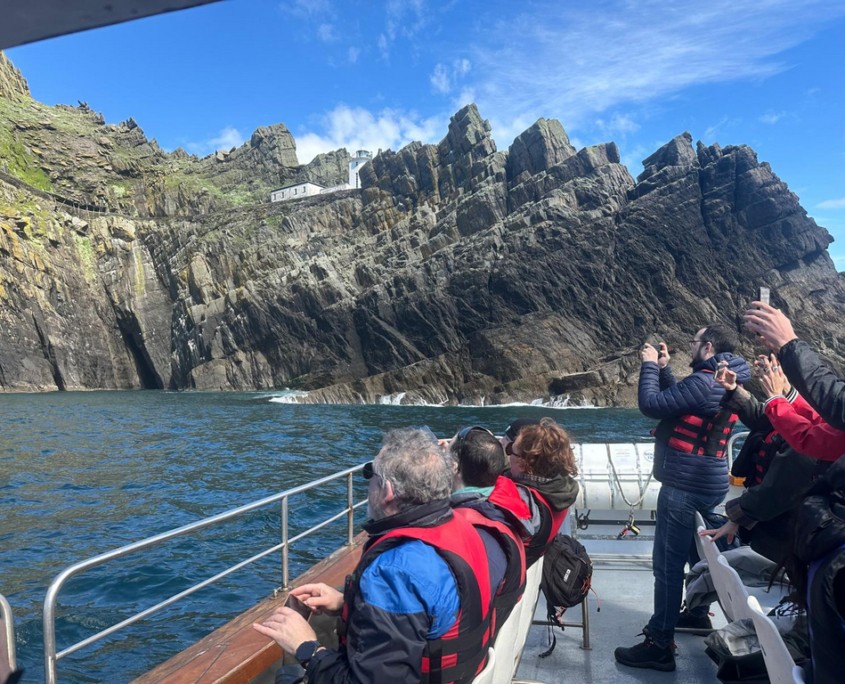 skellig michael eco tour passengers close to skellig michael